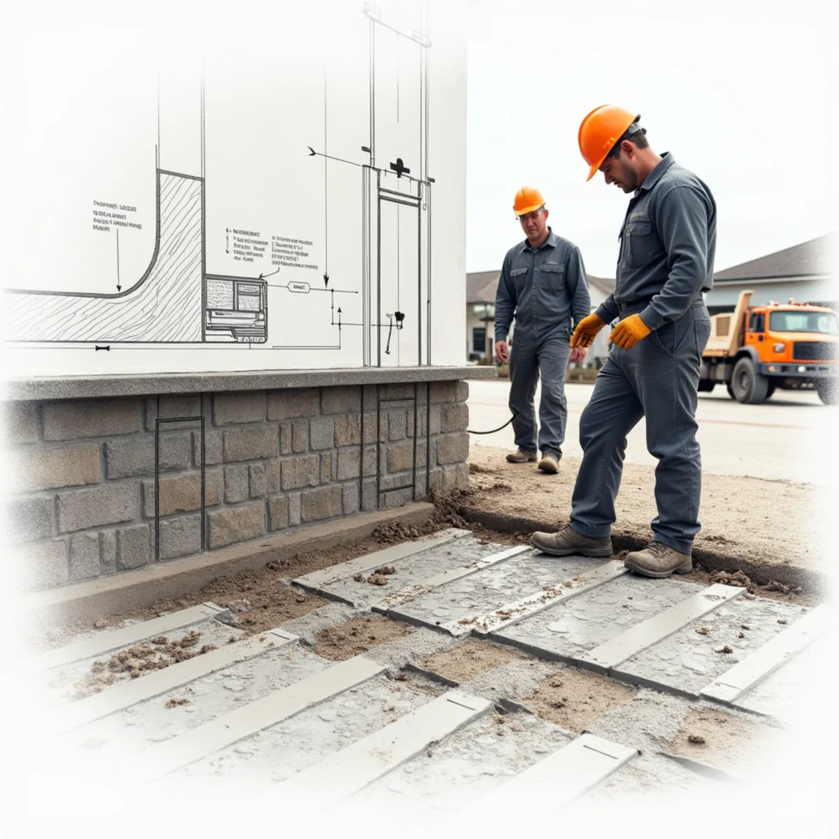 Polyurethane Chemical Grout Sealing Subgrade Voids - Field construction diagram