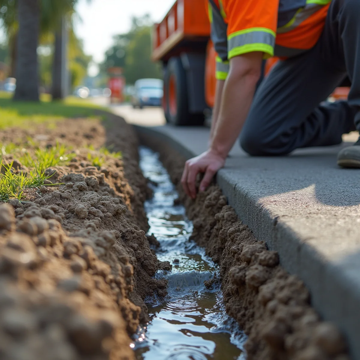 Curb Core Swale Outfall Connection - Driveway Drainage Solutions in Miramar FL