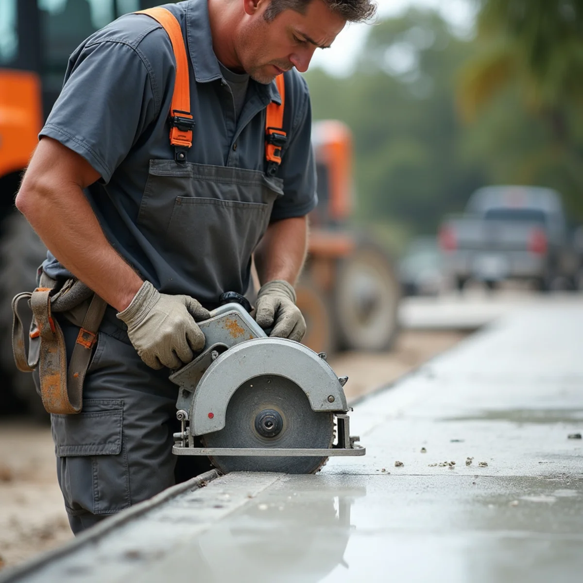 Full-Depth Diamond Blade Relief Cut - Cracked Driveway Repairs in Miramar FL