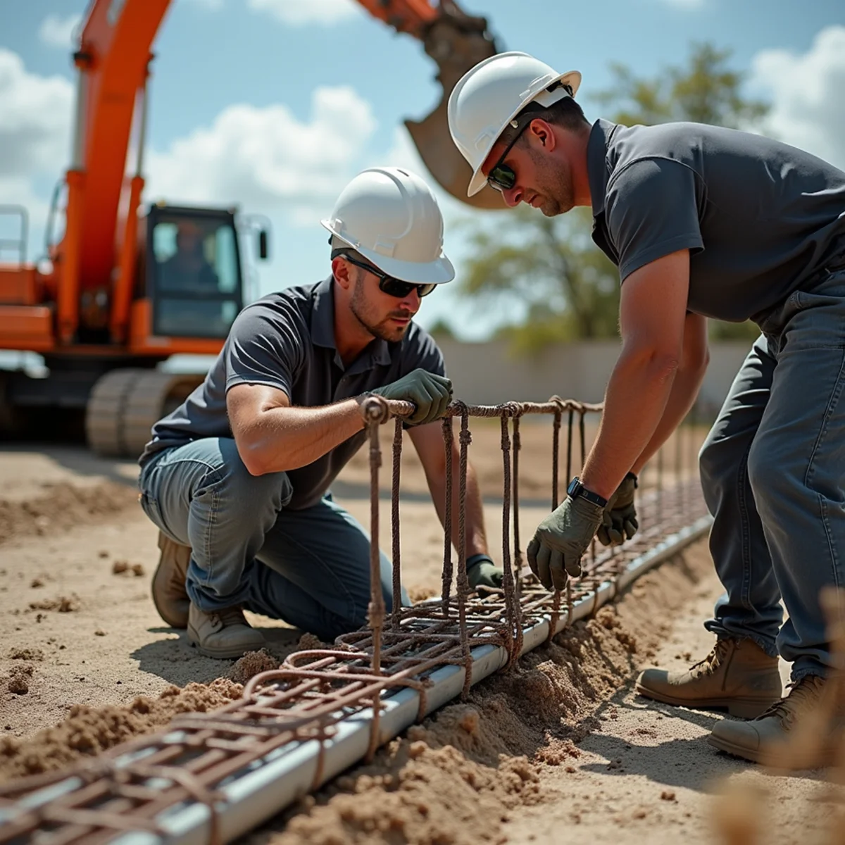 Tied Grade 60 Rebar Cage Assembly - Generator Pad Installation in Miramar FL