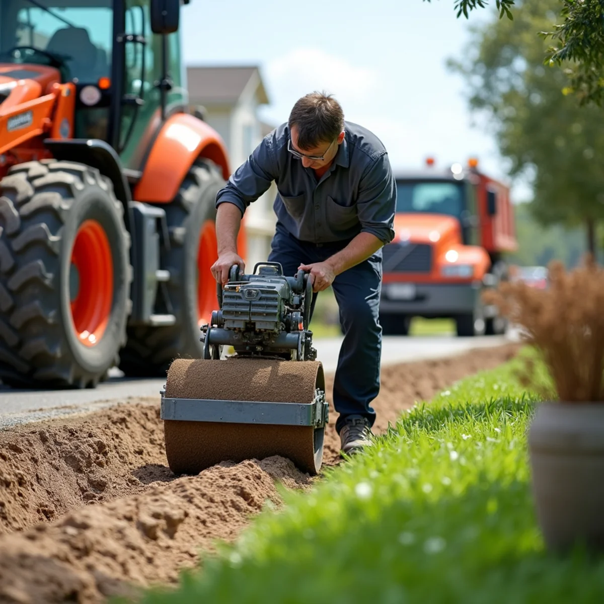 Vibratory Compaction in Narrow Easement - HOA & Community Sidewalks in Miramar FL