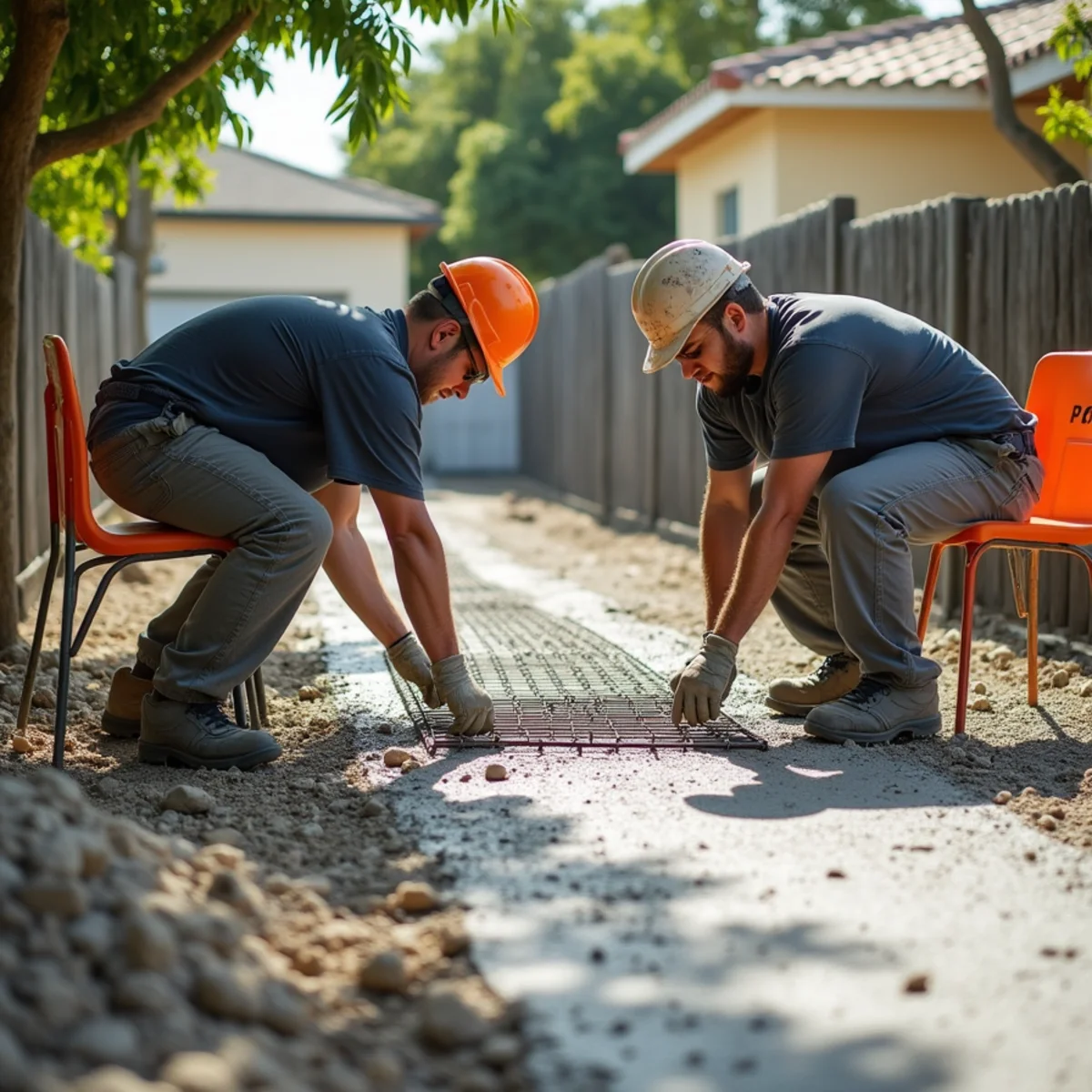 Reinforced residential concrete driveway installation in Aventura FL