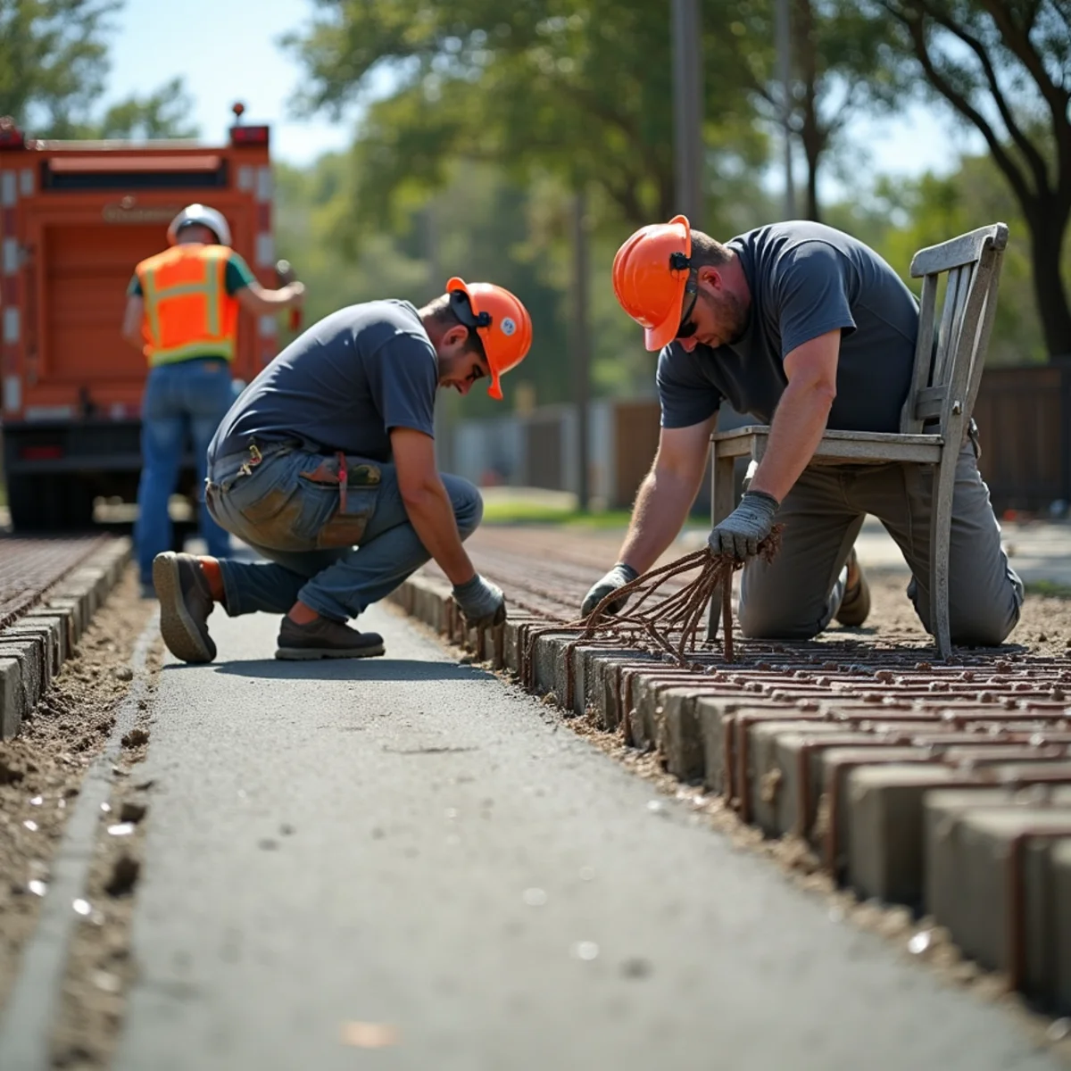 Reinforced residential concrete driveway installation in Broward County FL
