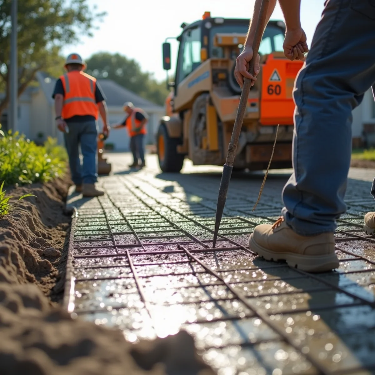 Reinforced residential concrete driveway installation in Cooper City FL