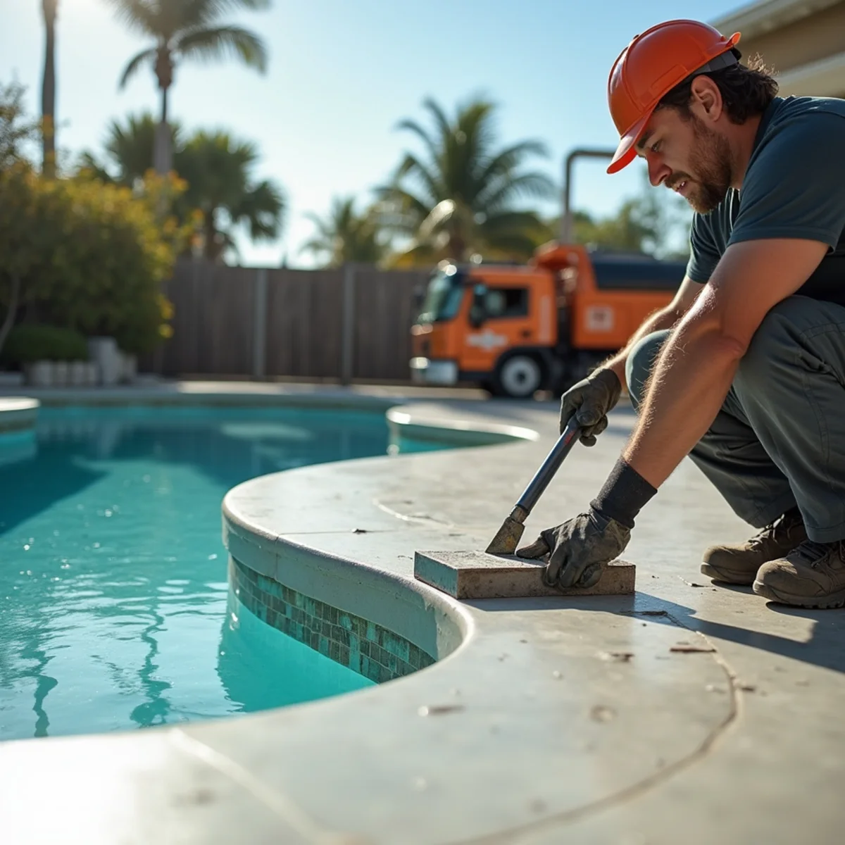 Decorative concrete patio and pool deck construction in Cooper City FL