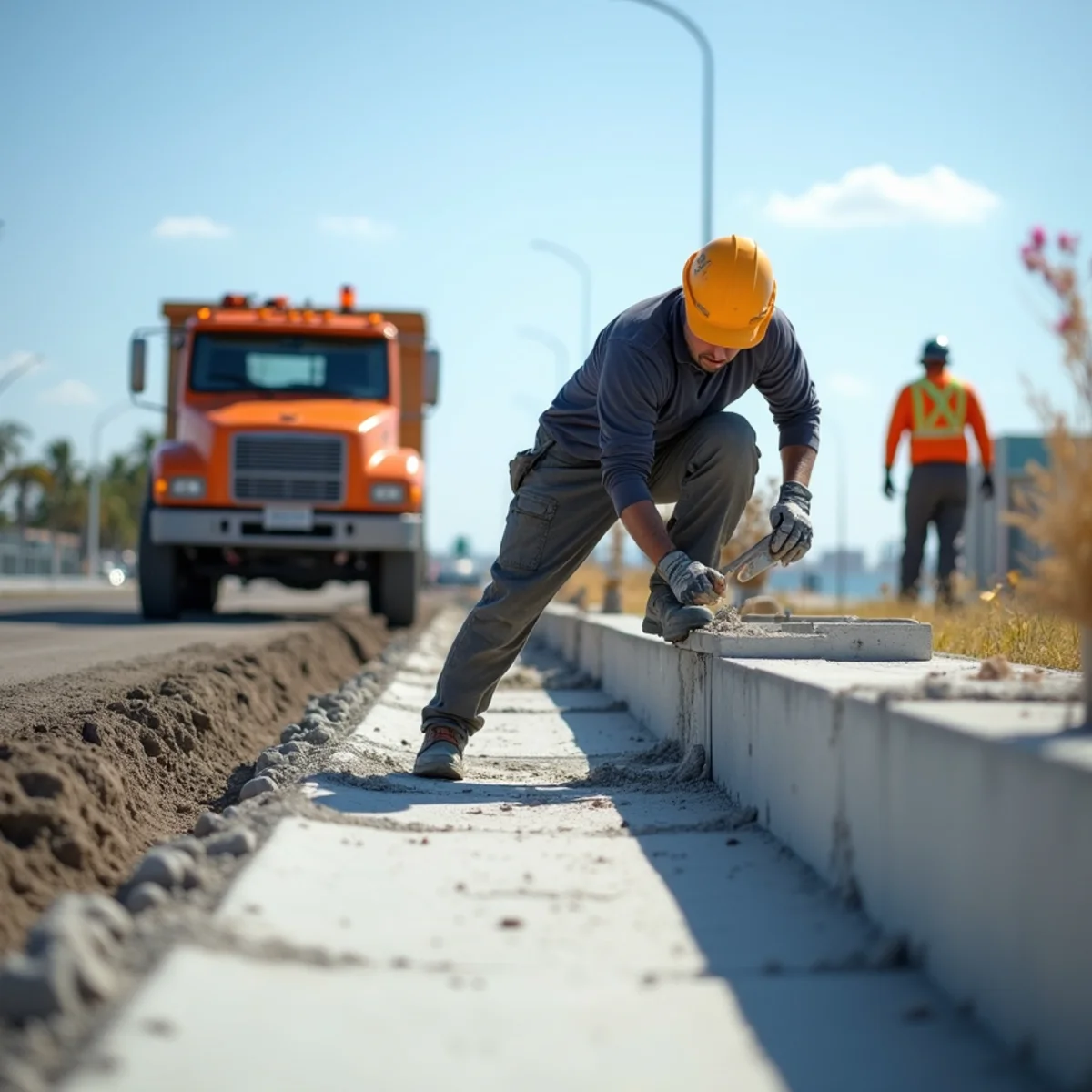 Structural concrete pad and seawall repair operations in Dania Beach FL