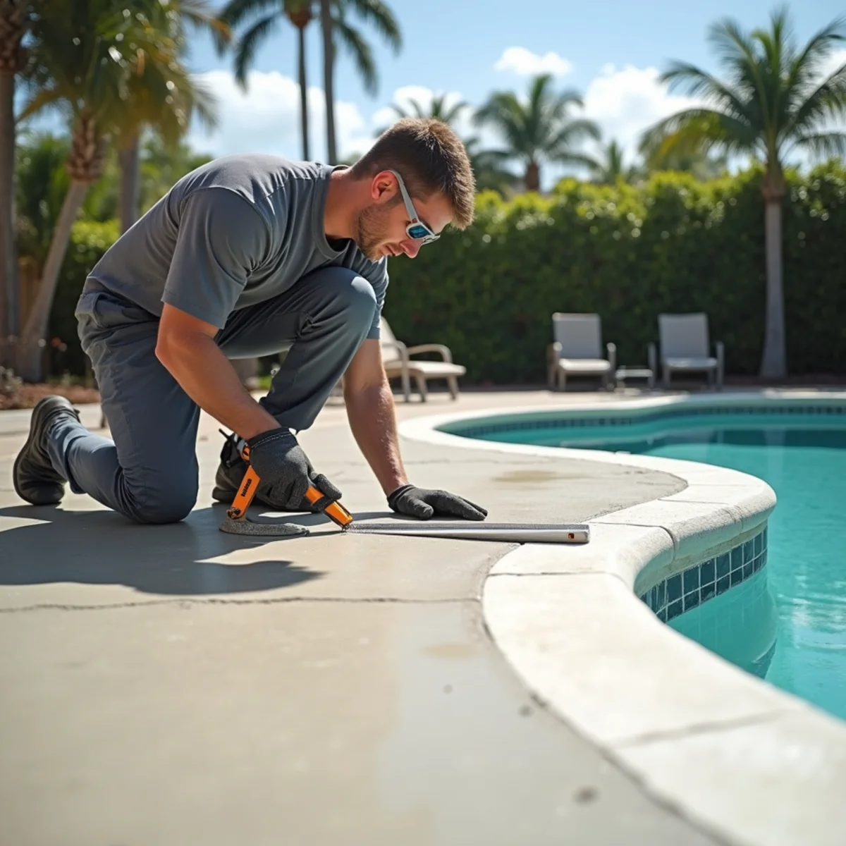 Decorative concrete patio and pool deck construction in Doral FL
