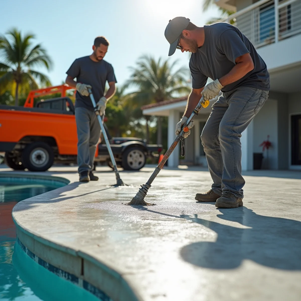 Decorative concrete patio and pool deck construction in Fort Lauderdale FL