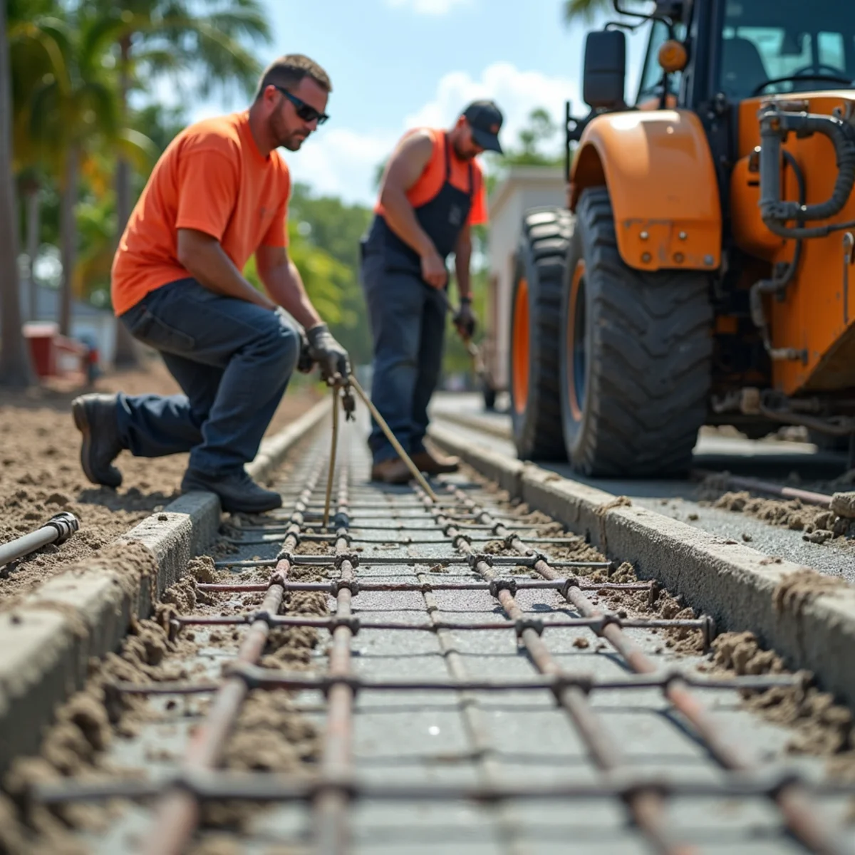 Reinforced residential concrete driveway installation in Golden Glades FL