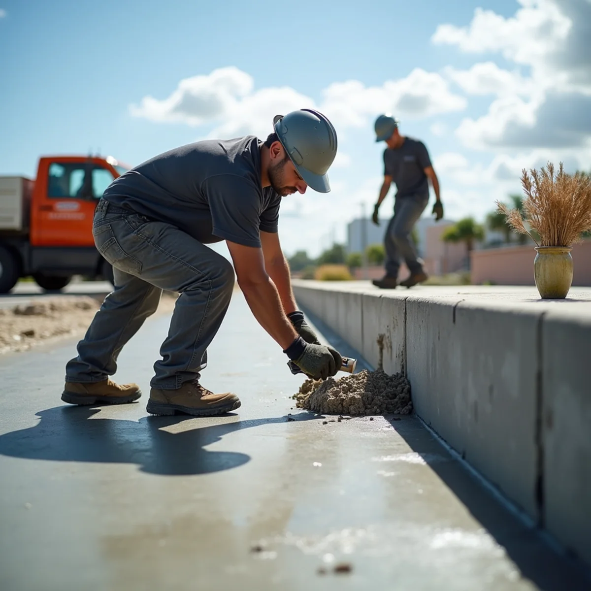 Structural concrete pad and seawall repair operations in Hialeah FL