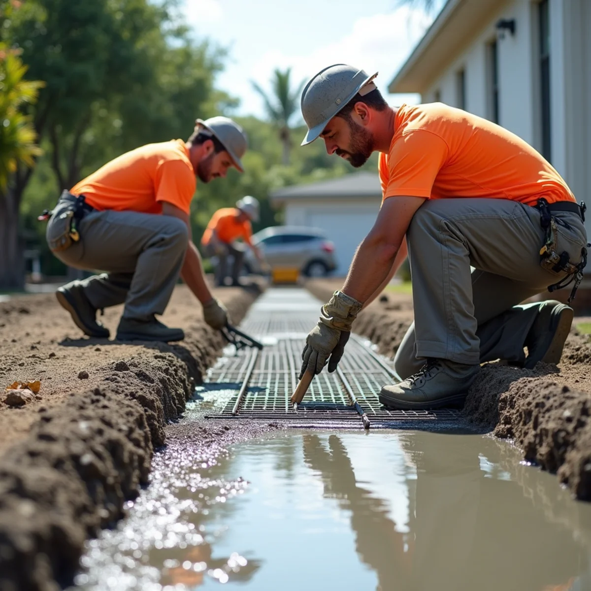 Reinforced residential concrete driveway installation in Hollywood FL