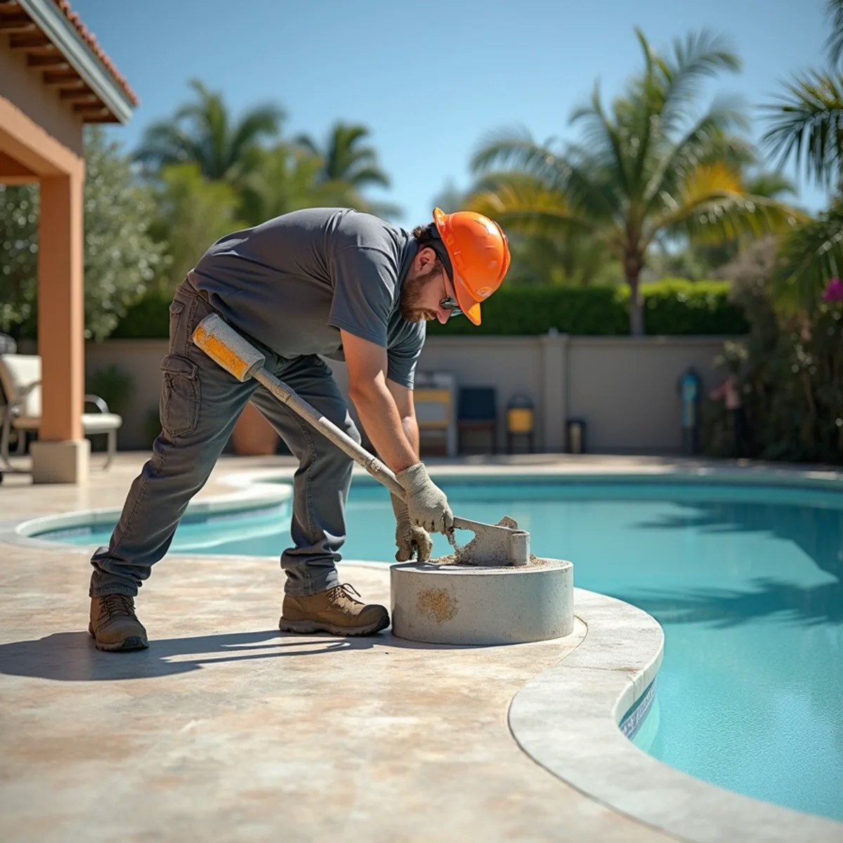 Decorative concrete patio and pool deck construction in Hollywood FL