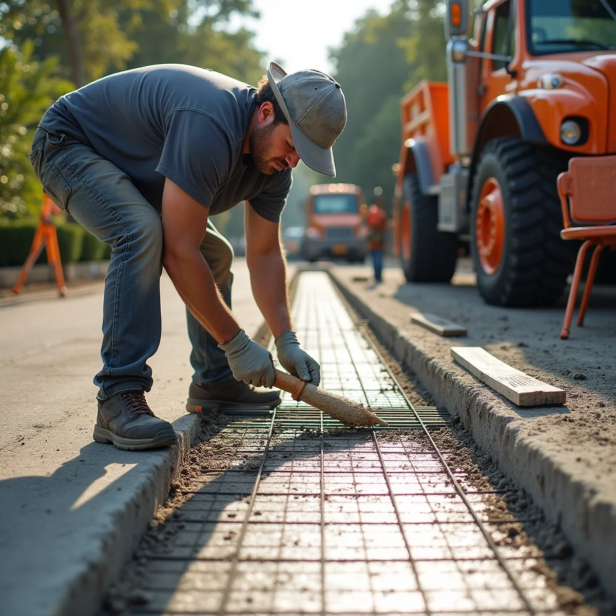 Reinforced residential concrete driveway installation in Lauderhill FL