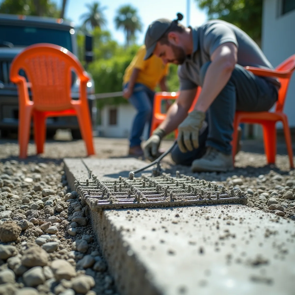 Reinforced residential concrete driveway installation in Miami Shores FL