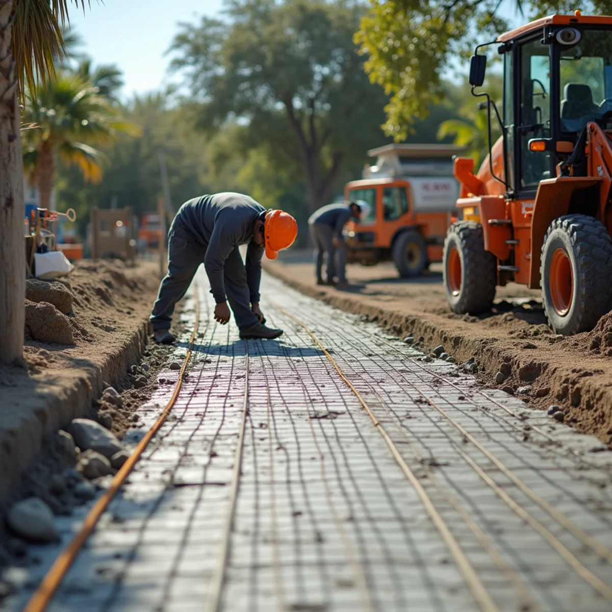 Reinforced residential concrete driveway installation in North Lauderdale FL