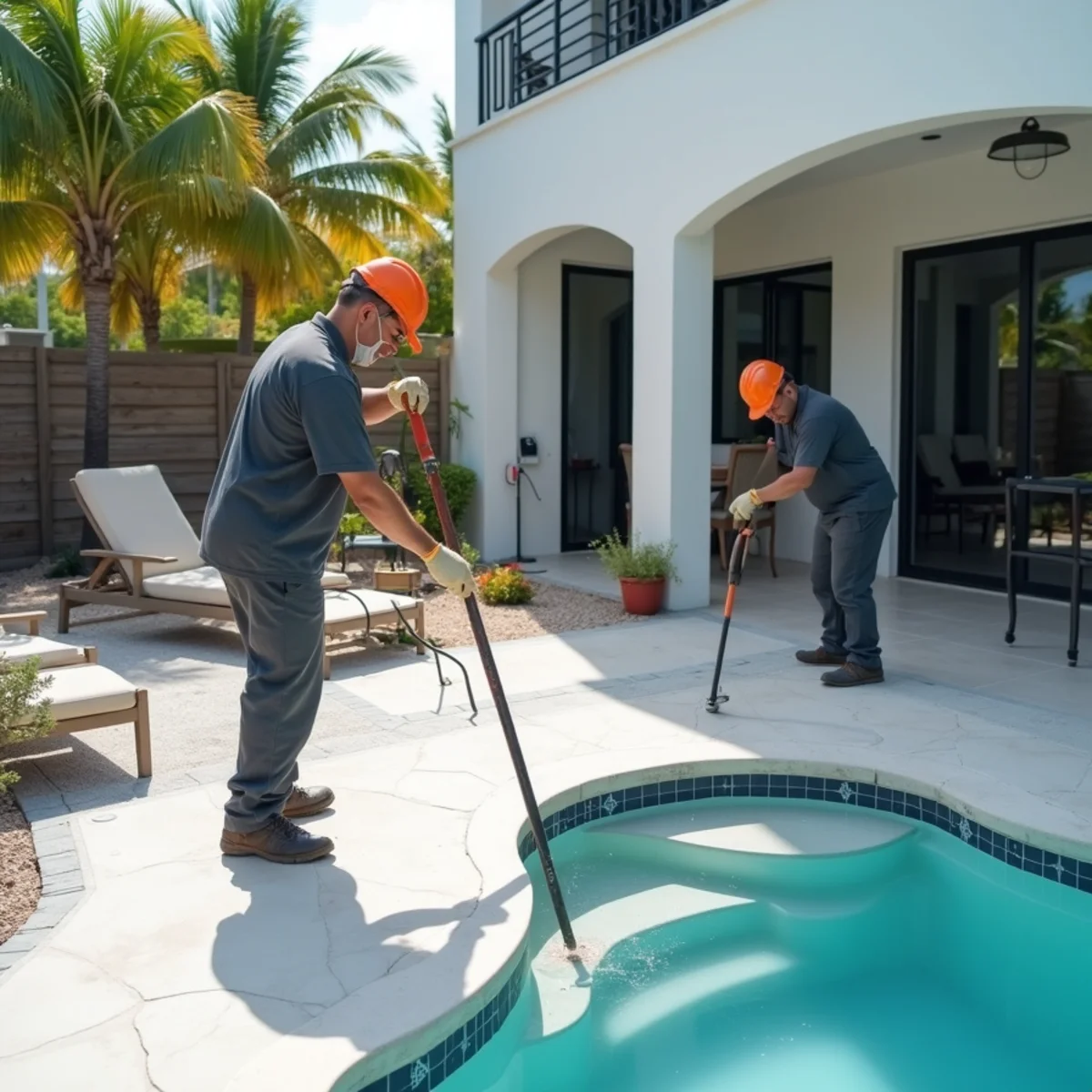 Decorative concrete patio and pool deck construction in North Miami Beach FL