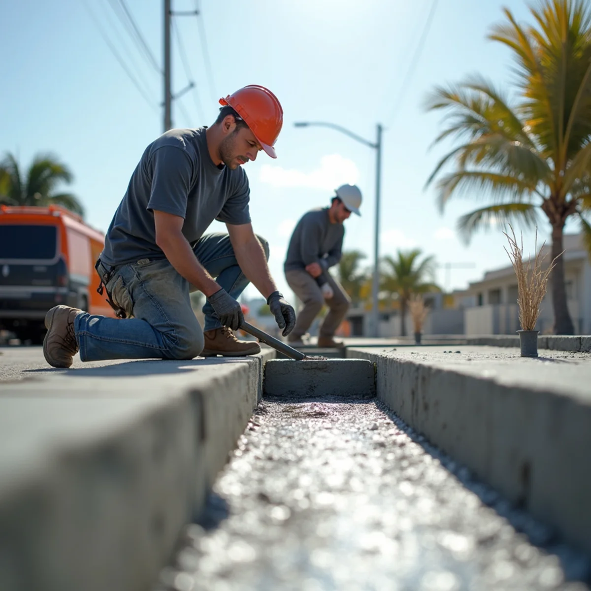Structural concrete pad and seawall repair operations in North Miami FL