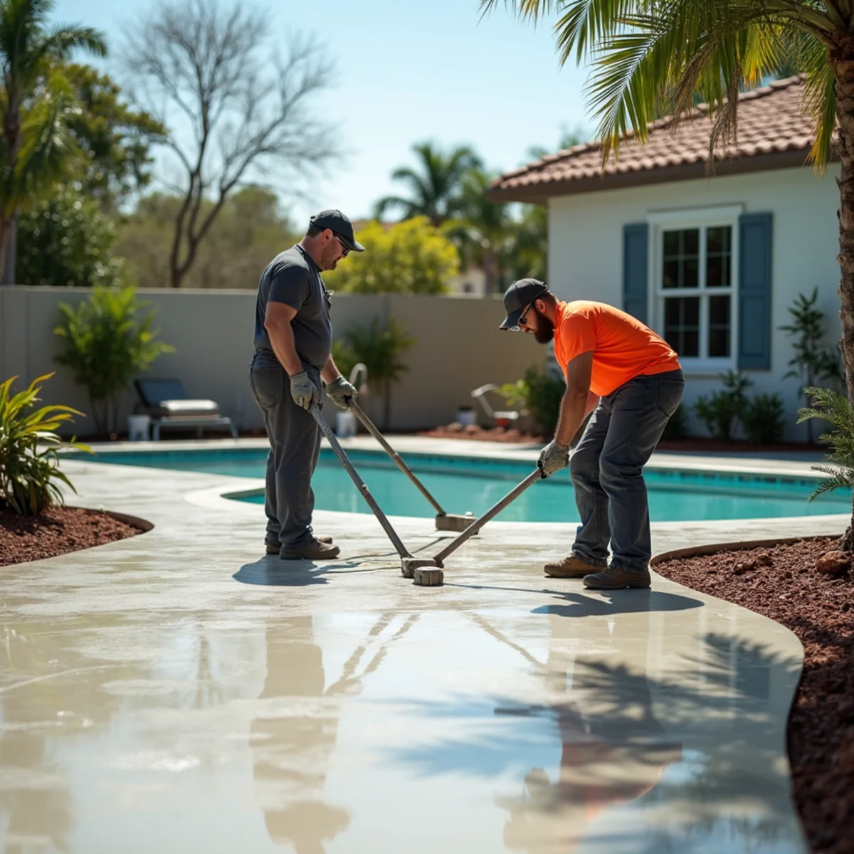 Decorative concrete patio and pool deck construction in Oakland Park FL