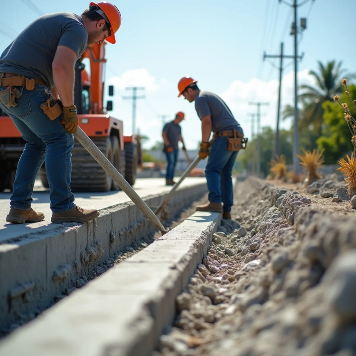 Structural concrete pad and seawall repair operations in Opa-locka FL