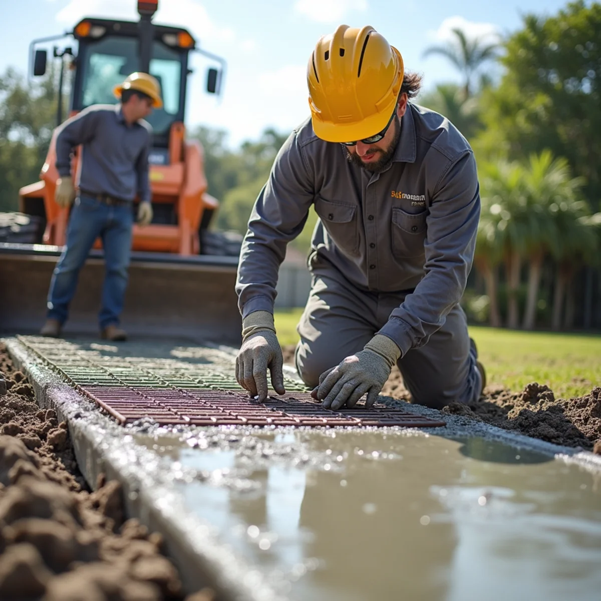 Reinforced residential concrete driveway installation in Pembroke Park FL