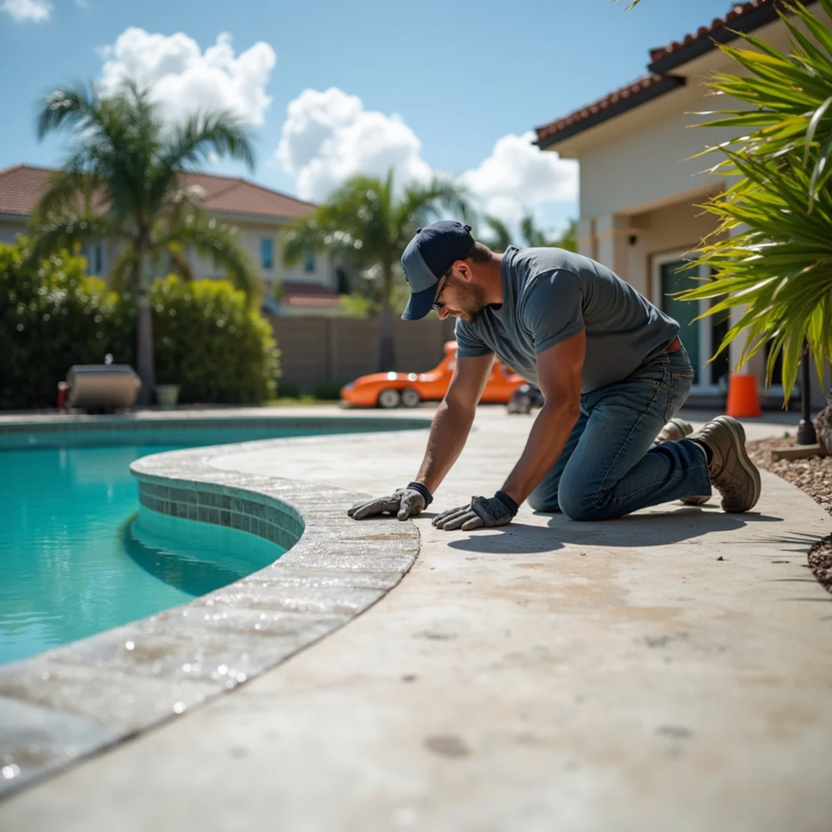 Decorative concrete patio and pool deck construction in Pembroke Pines FL