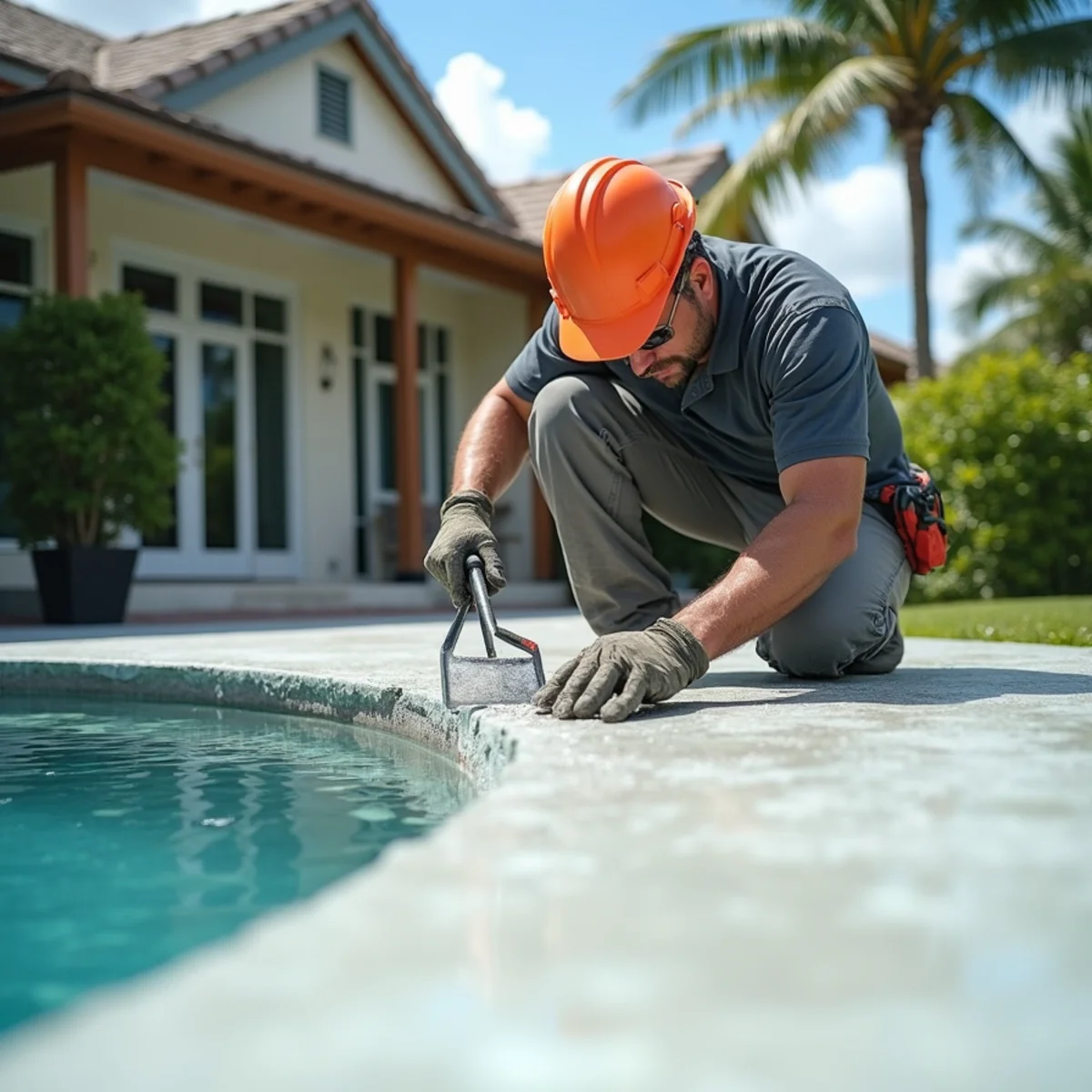 Decorative concrete patio and pool deck construction in Plantation FL