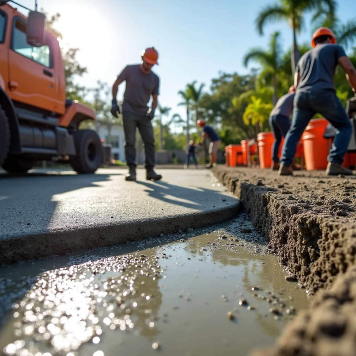 Reinforced residential concrete driveway installation in Southwest Ranches FL