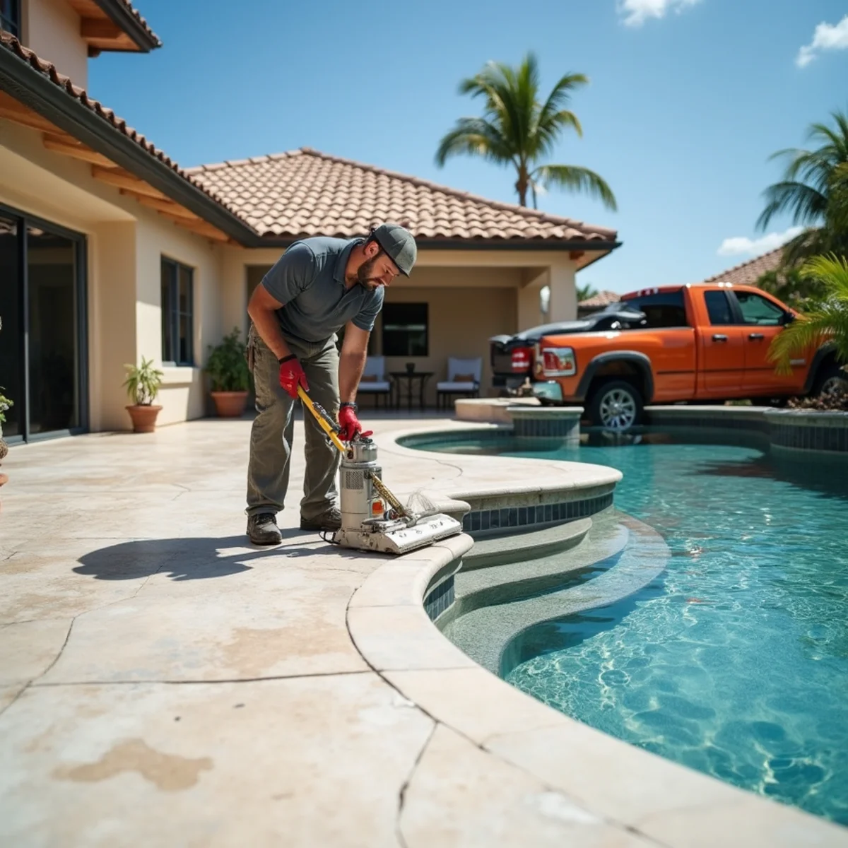 Decorative concrete patio and pool deck construction in Southwest Ranches FL