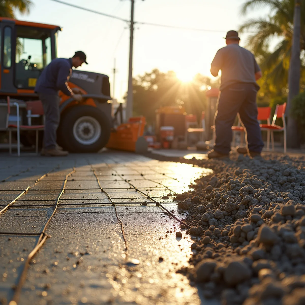 Reinforced residential concrete driveway installation in Sunrise FL