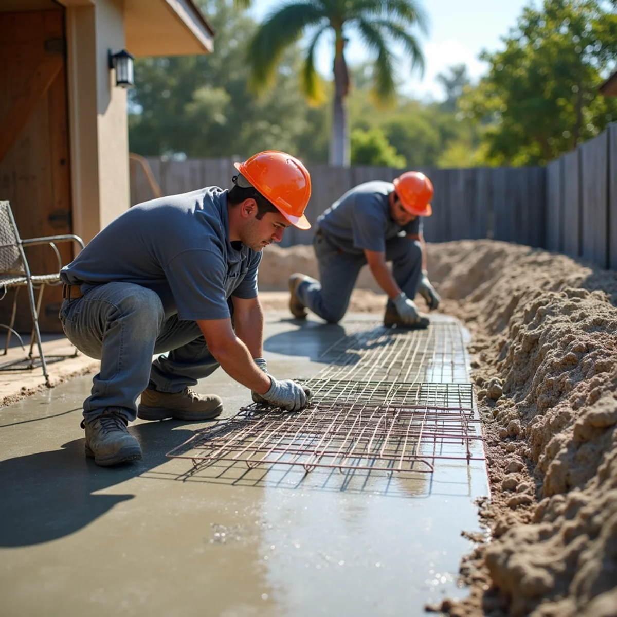 Reinforced residential concrete driveway installation in Tamarac FL