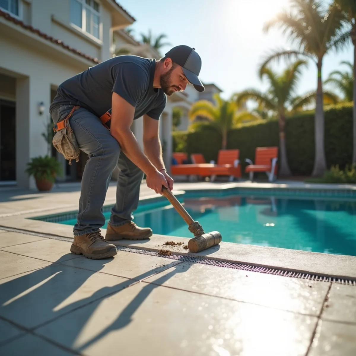Decorative concrete patio and pool deck construction in Weston FL