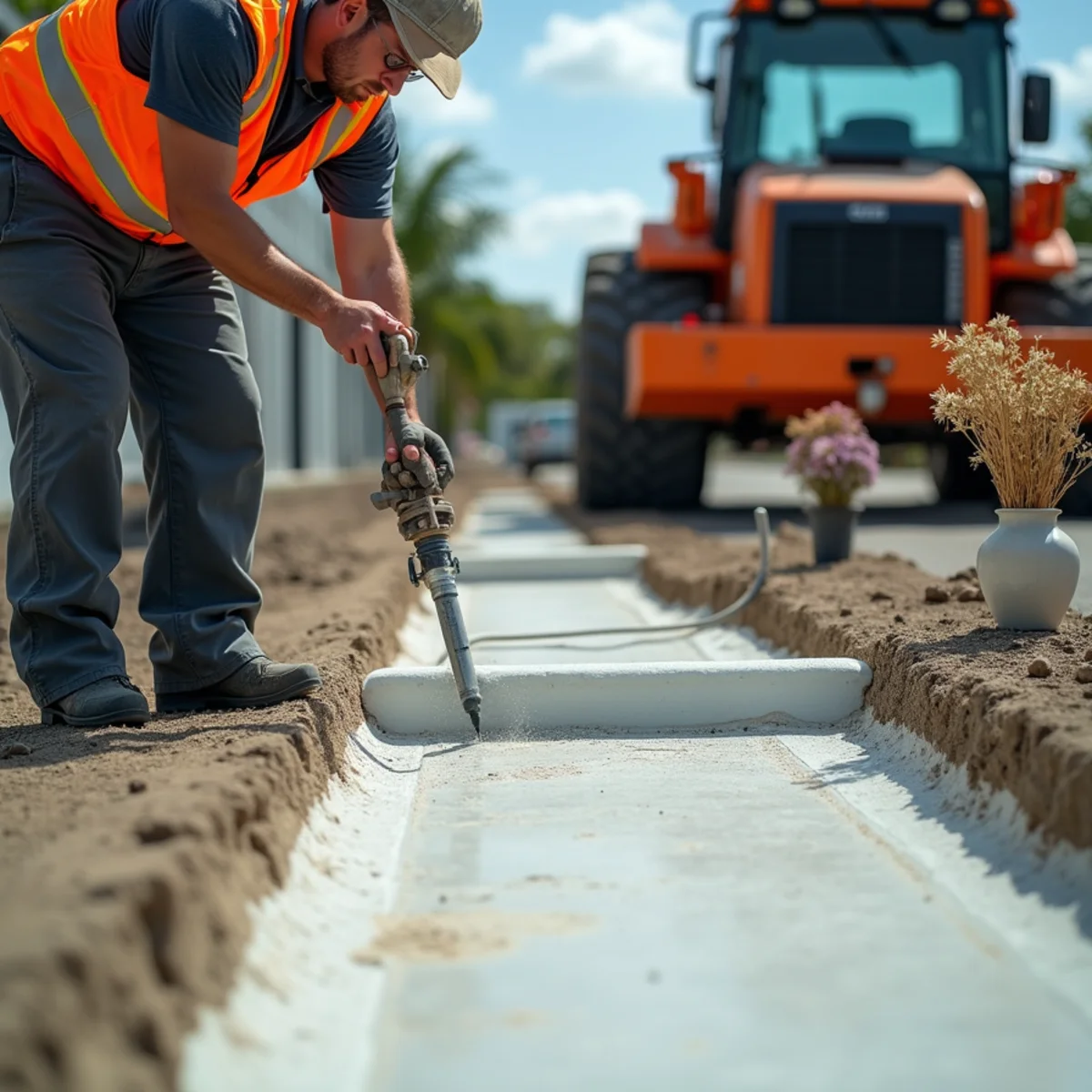 Closed-Cell Polyurethane Foam Lift - Sunken Concrete Slab Repair in Miramar FL